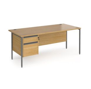 Contract 25 H-Frame straight desk 2d ped