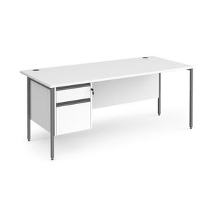 Contract 25 H-Frame straight desk 2d ped