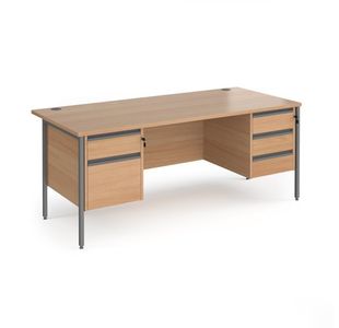 Contract 25 H-Frame desk 2&3d ped