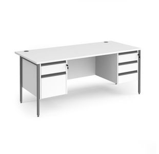 Contract 25 H-Frame desk 2&3d ped