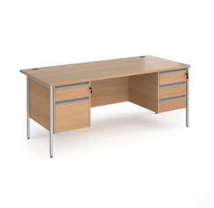 Contract 25 H-Frame desk 2&3d ped