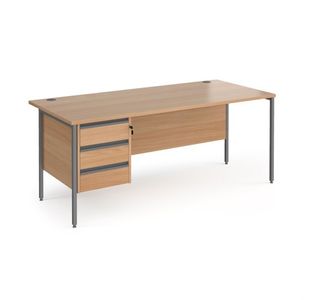 Contract 25 H-Frame straight desk 3d ped