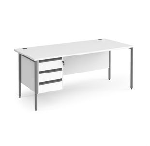 Contract 25 H-Frame straight desk 3d ped