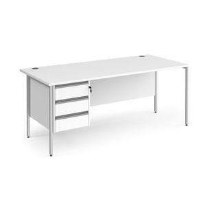 Contract 25 H-Frame straight desk 3d ped