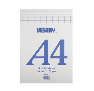 Account Pad A4 8Column Vestry Cv2064