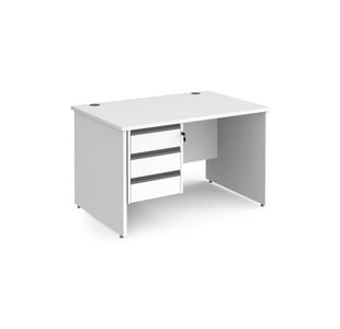 Contract 25 panel straight desk 3d ped