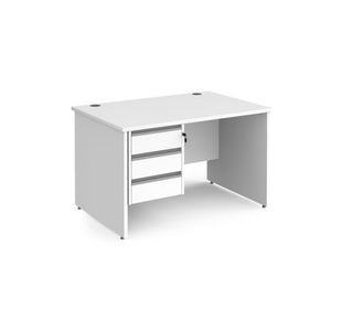 Contract 25 panel straight desk 3d ped