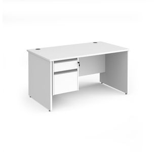 Contract 25 panel straight desk 2d ped