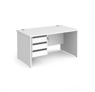 Contract 25 panel straight desk 3d ped