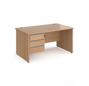 Contract 25 panel straight desk 3d ped