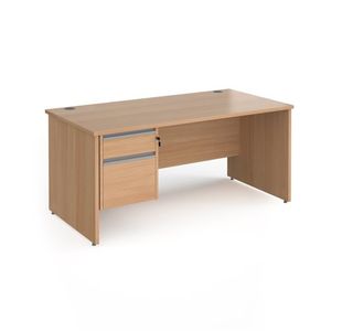 Contract 25 panel straight desk 2d ped