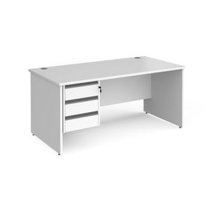 Contract 25 panel straight desk 3d ped