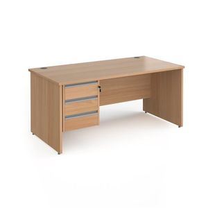 Contract 25 panel straight desk 3d ped