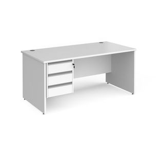 Contract 25 panel straight desk 3d ped