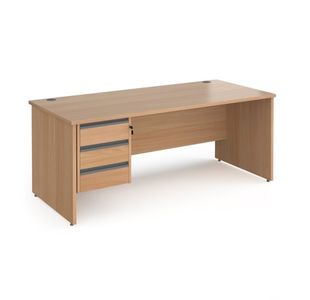 Contract 25 panel straight desk 3d ped