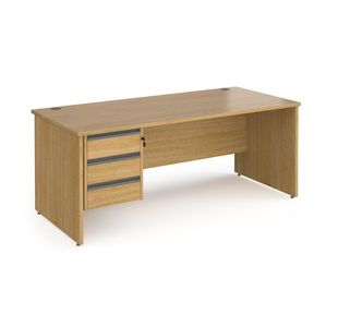 Contract 25 panel straight desk 3d ped