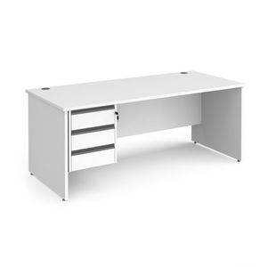 Contract 25 panel straight desk 3d ped