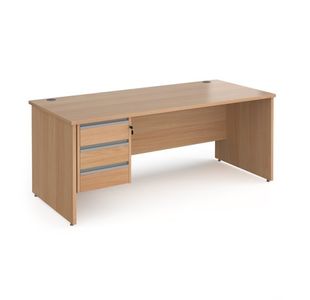 Contract 25 panel straight desk 3d ped