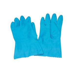 Rubber Gloves Medium Blue Pk12