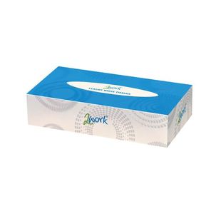 2Work Facial Tissues Box 100 Sh Pk36