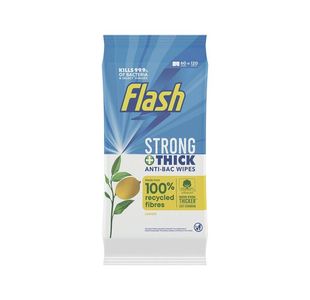 Flash Strg Anti-Bac Wipes Lemon Pk60