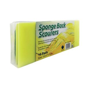 Bentley Sponge Scourers Pk10 Grn/Ylw