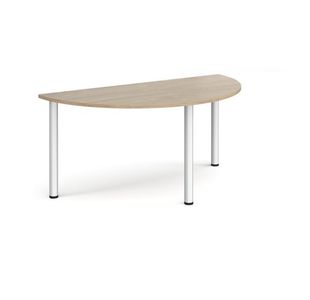 Semi circular radial leg meeting table