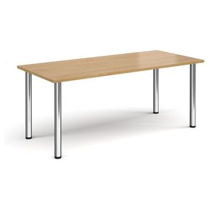 Rectangular radial leg meeting table