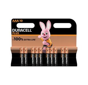 Duracell Plus AAA Battery 100% Pk10