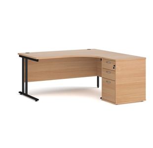 Maestro 25 right hand ergo desk with ped