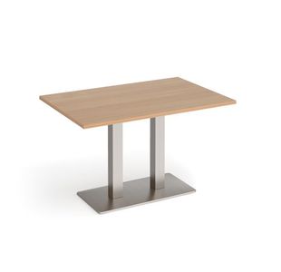 Eros rect dining table twin uprights