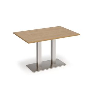 Eros rect dining table twin uprights