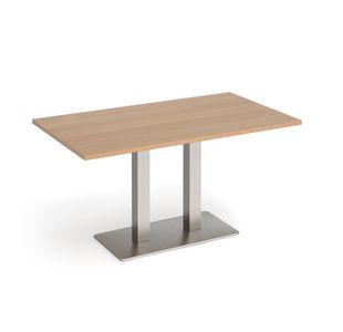 Eros rect dining table twin uprights