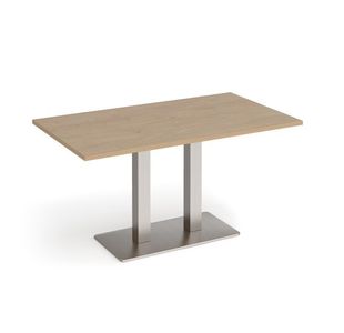 Eros rect dining table twin uprights