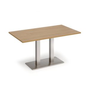 Eros rect dining table twin uprights