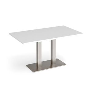 Eros rect dining table twin uprights