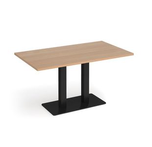 Eros rect dining table twin uprights