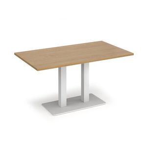 Eros rect dining table twin uprights