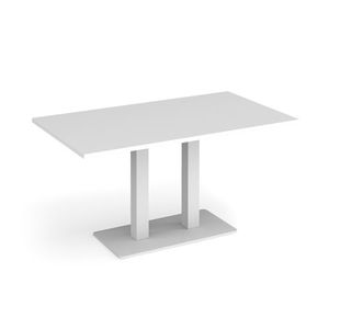 Eros rect dining table twin uprights