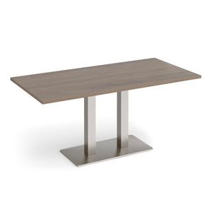 Eros rect dining table twin uprights