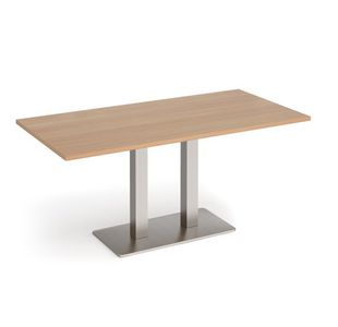 Eros rect dining table twin uprights