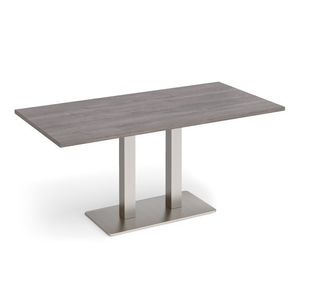 Eros rect dining table twin uprights