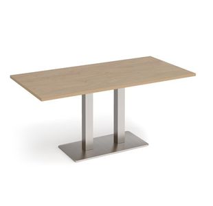 Eros rect dining table twin uprights