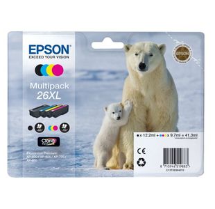 Epson No.26Xl Cart Hy Pk4 Blk/Cy/Mag/Yel