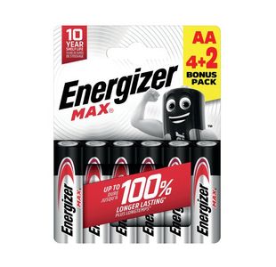 Energizer Max AA Battery 4+2 Pk6