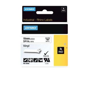 Dymo Rhino Vinyl Tape 19mm Blk/Wht