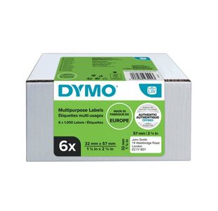 Dymo Multipurp Labels 32mmx57mm Pk6