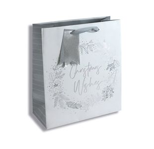 Eurowrap Gift Bag Slv Wreath Med P12