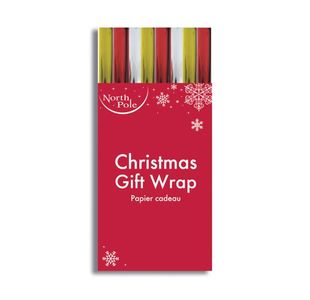 Eurowrap Xmas Plain Met Wrap 3M Pk49