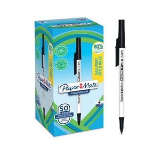 Papermate Kilomet Ballpoint Blk Pk50